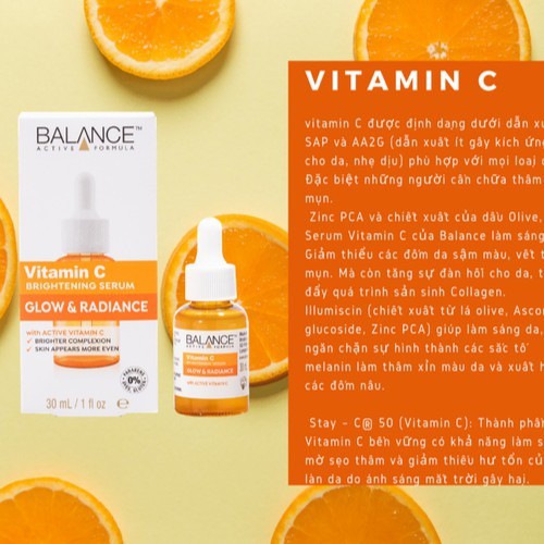 Serum làm sáng da mờ thâm Balance Vitamin C 30ml