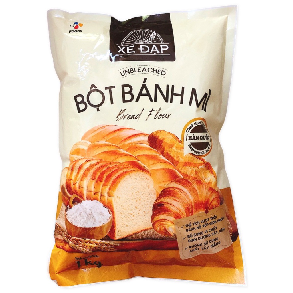 Bột bánh mì số 13 cj hàn quốc /bột mì dai làm bánh mì/ bread flour 1kg
