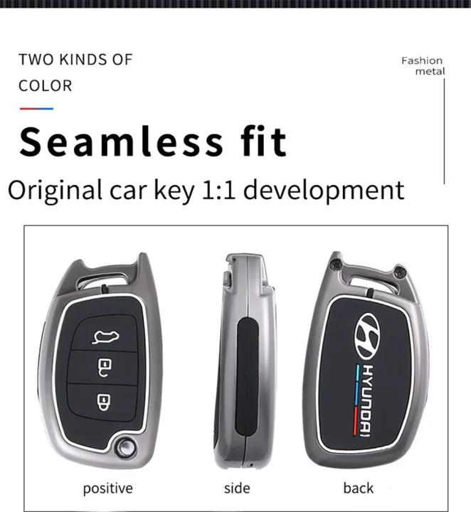 Ốp Bảo Vệ Chìa Khóa Xe Dạng Gập Cho Hyundai i10 i20 Accent Elantra Tucson Avante Venue Santa Fe Solaris Phụ Kiện Tạo Kiểu Dáng Độc Đáo