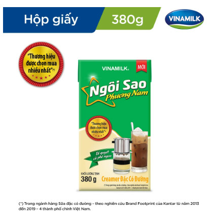 Sữa đặc Ngôi Sao Phương Nam xanh lá - Hộp giấy 380g