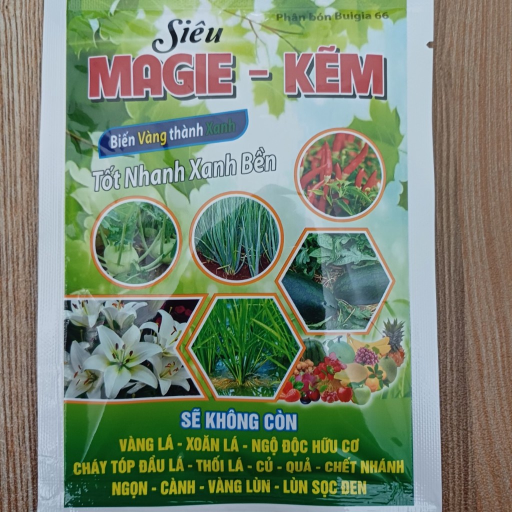  Hết Vàng lá xoăn lá cháy bìa lá thối quả búp - Phân bón Siêu Magie Kẽm 50gr Biến vàng thành xanh tốt nhanh xanh bền 