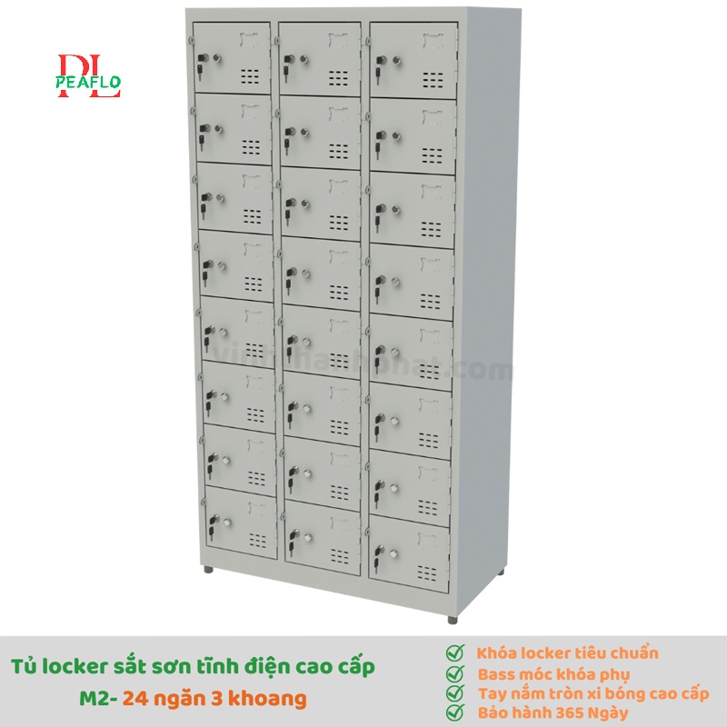 Tủ sắt đựng đồ cá nhân locker 24 ngăn cánh kiểu TS988-3K PEAFLO cao cấp