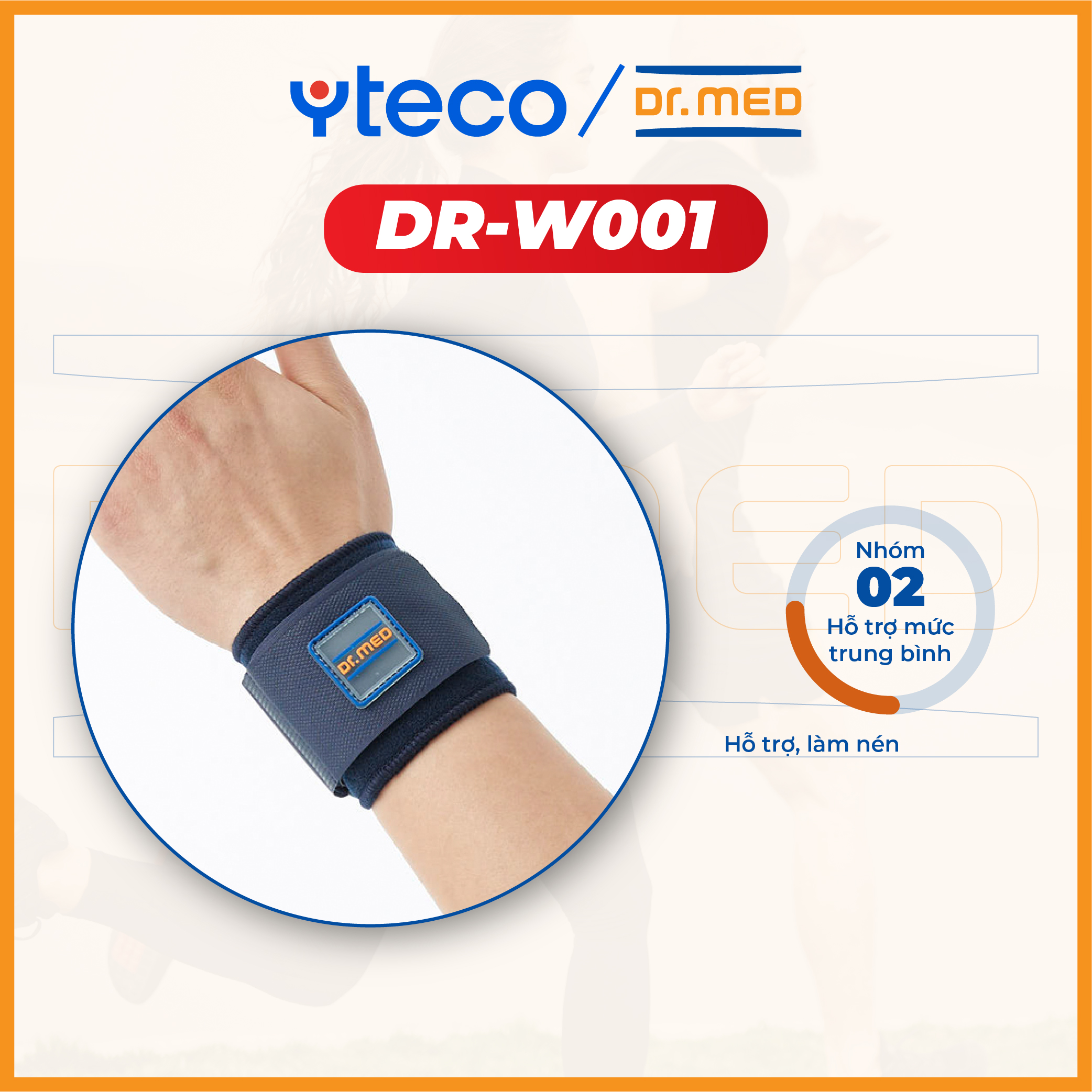 Đai cổ tay đàn hồi dr.med dr-w001