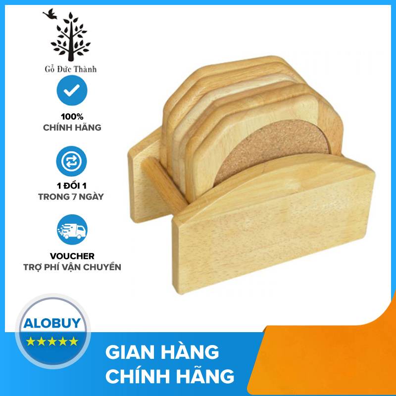 Bộ lót ly 6 cái gỗ đức thành 23201