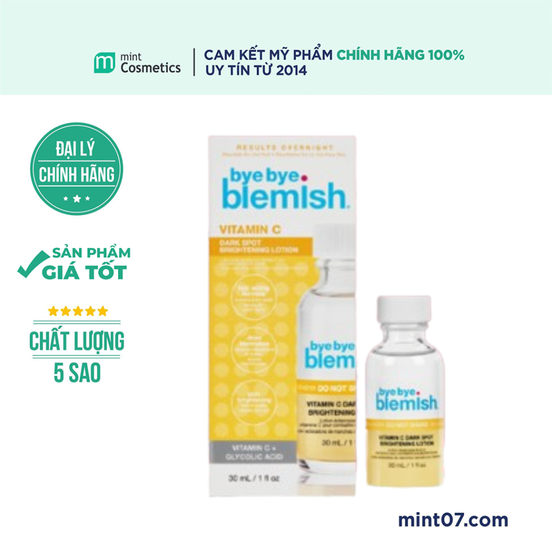 Lotion Chấm Mụn Vitamin C Giảm Mụn Nhanh Sau 1 Đêm Dành Cho Da Mụn Thâm Bye Bye Blemish Vitamin C Dark Spot Brightening