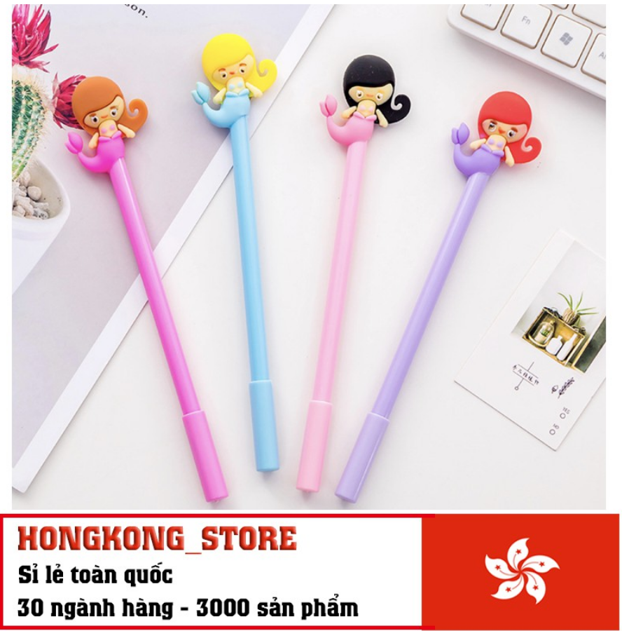 [COMBO 3 Chiếc] Bút Bi Viết Nàng Tiên Cá Dễ Thương - Bút Bi Nước Văn Phòng Mực Đen