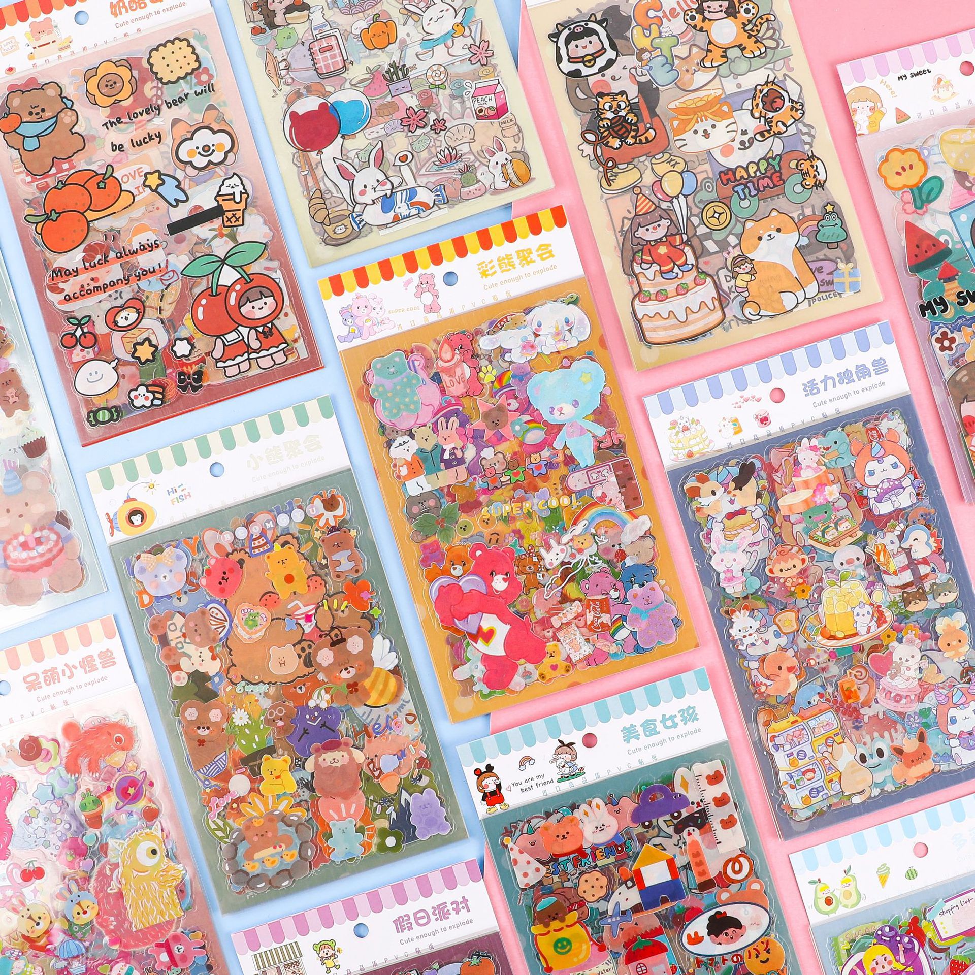 Sticker cute 6 tấm dán sổ, trang trí laptop cực dễ thương