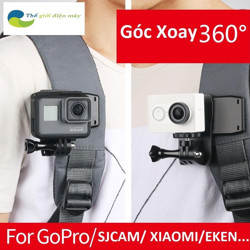 Bộ kẹp balo quay phim cho các loại camera hành trình, hành động Gopro, eken,sjcam,xiaomi, điện thoại, vô cùng chắc chắn và nhỏ gọn.