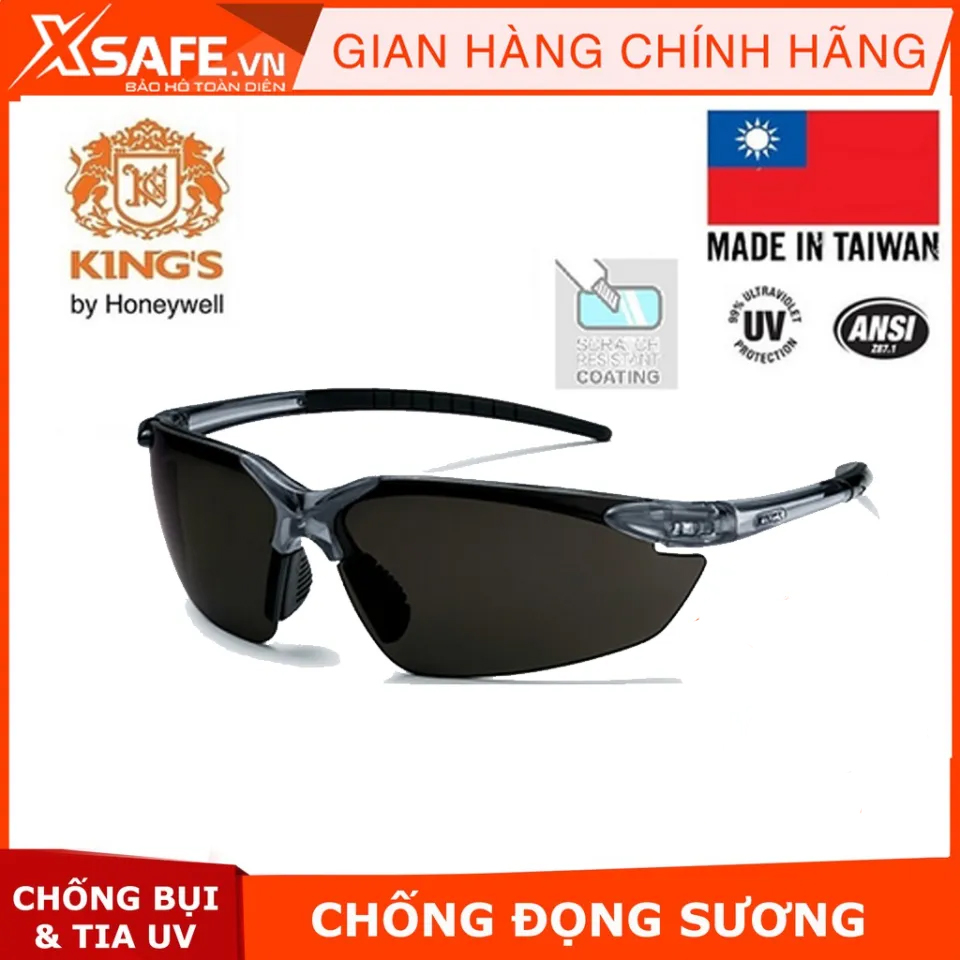 Kính bảo hộ king's ky714 màu đenkính bảo vệ mắt chống bụi không đọng sương
