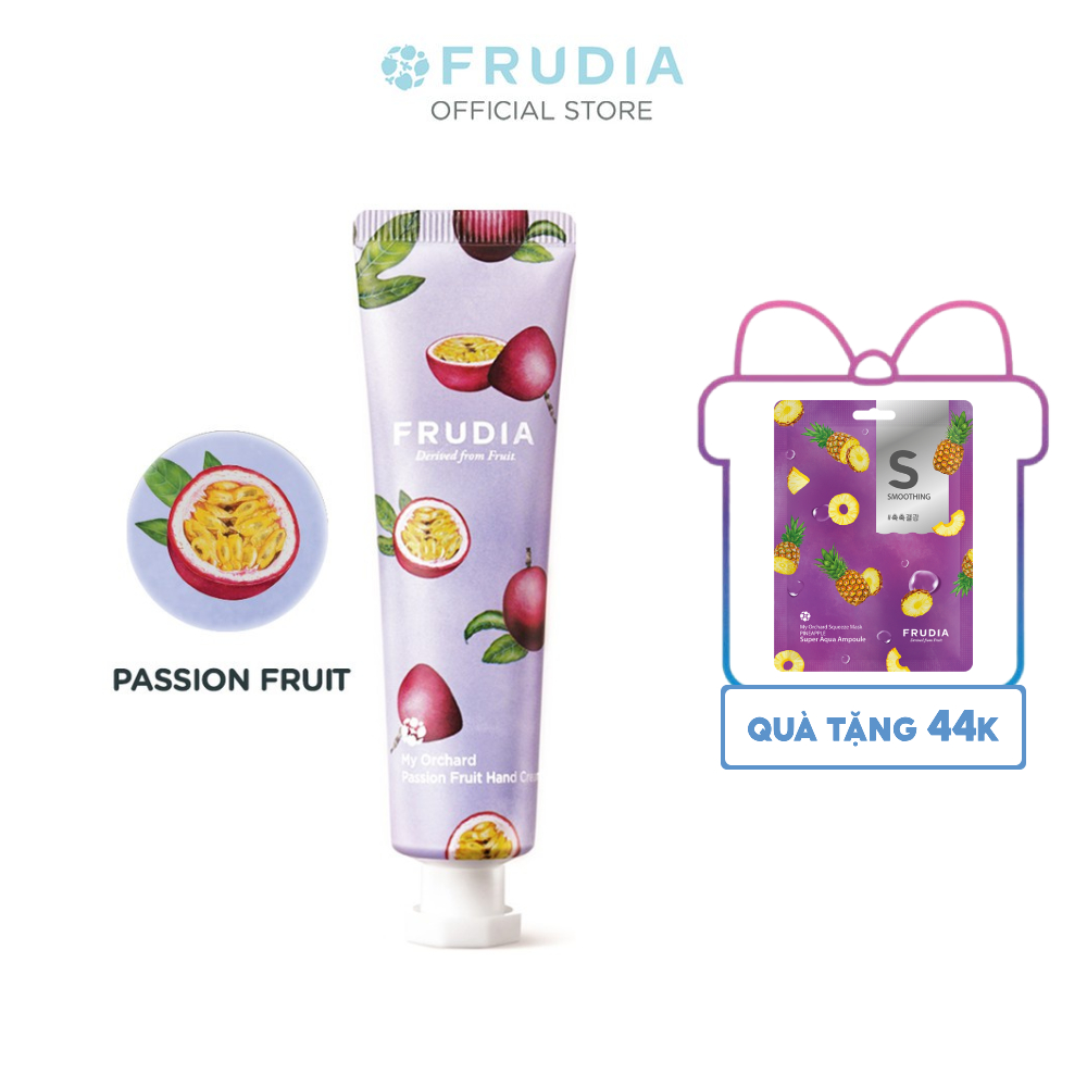 [Tặng 44k] Kem Dưỡng Da Tay Chiết Xuất Chanh Dây Frudia My Orchard Passion Fruit Handcream 30ml