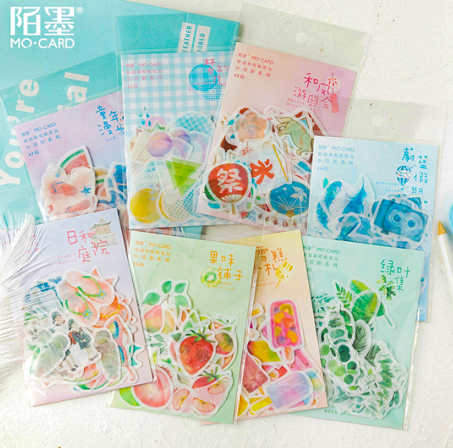 Bộ sticker ton màu pastel nhẹ nhàng siêu dễ thương trang trí sổ tay, scrapbook,..[ 052 ]