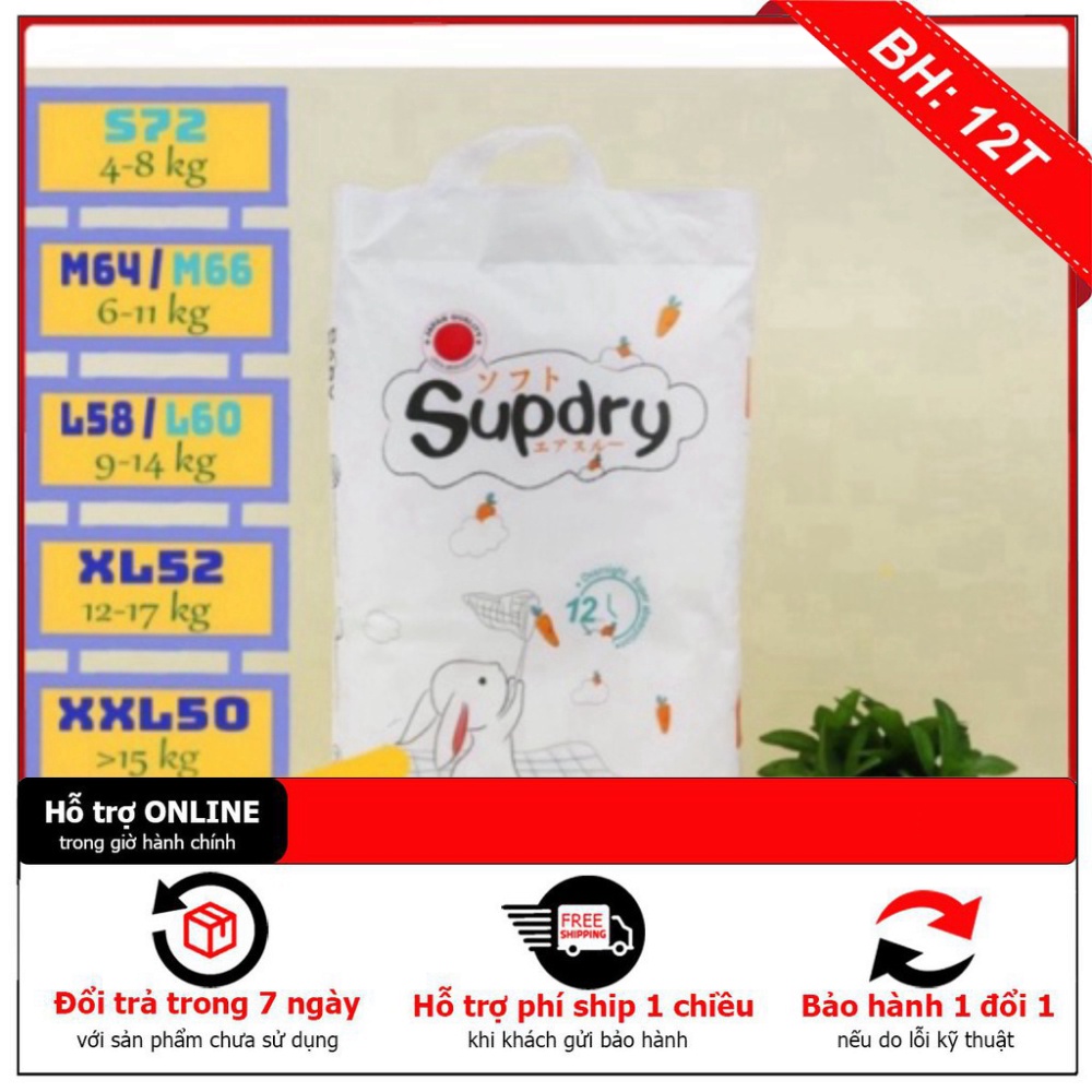 Bỉm Dán/Quần Supdry bỉm nội địa trung cấu tạo dạnh tã quần cấu taọ 3D size S72/M66/L60/M64/L58/XL52/XXL50/XXXL46