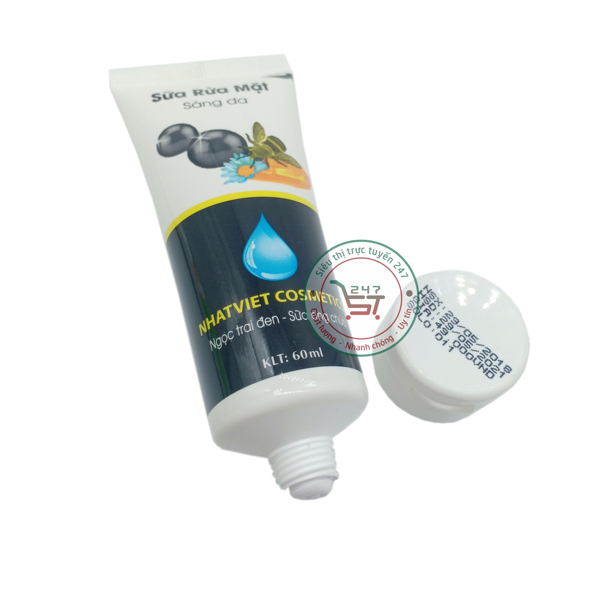 Sữa rửa mặt sáng da Nhật Việt Ngọc trai đen - Sữa ong chúa 60ml (Trắng - đen)Siêu thị trực tuyến 247