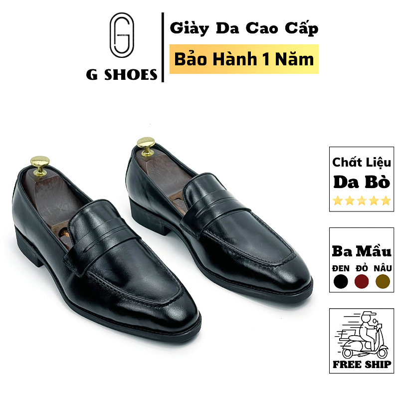 Giày lười da nam công sở da thật bảo hành 1 năm kiểu dáng - Mã 405