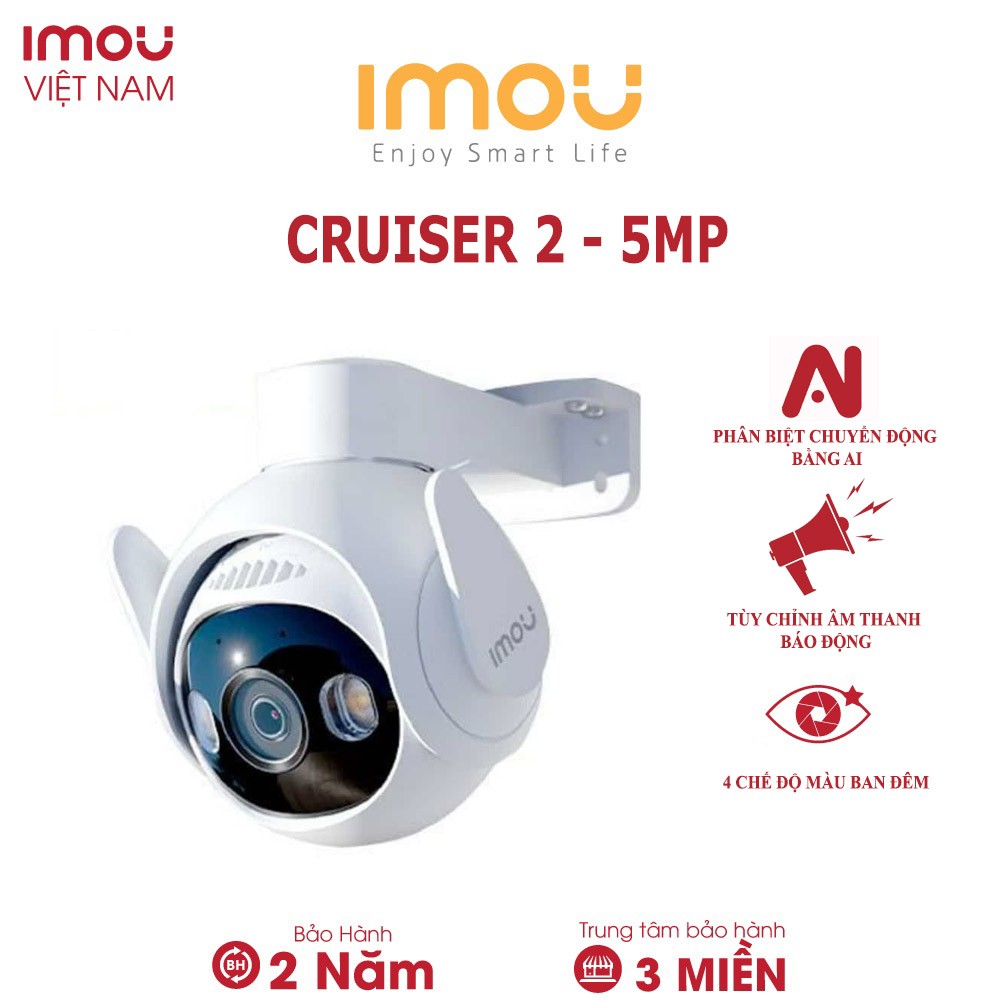 CAMERA WIFI IMOU Ngoài Trời Cruiser 2 5MP 3MP l Nhận Diện Thông Minh l 4 Chế Độ Nhìn Ban Đêm l Bảo Hành