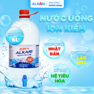 Bình Nước Ion Kiềm Nước Khoáng Kiềm Cao Cấp Đẹp Da PH9+ ALKARI - Dung tích 6L