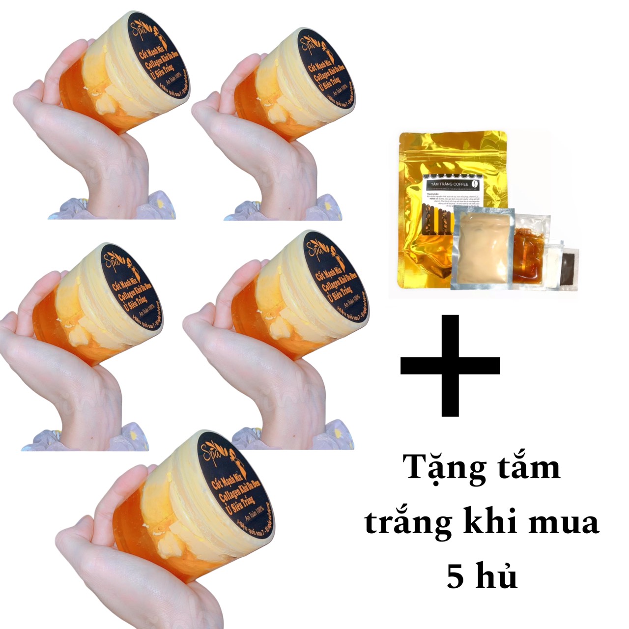 Combo Sỉ 5 hủ kem body mix serum 220g tặng kích trắng tặng muỗng