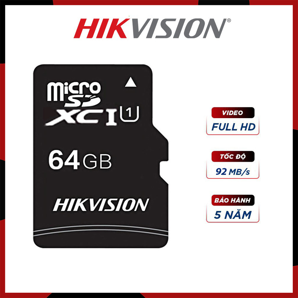 Thẻ Nhớ Micro SD HIKVISION 32GB/64GB Speed 92MB/s HS-TF-C1 - Hàng Chính Hãng [Bảo Hành 3 Năm]