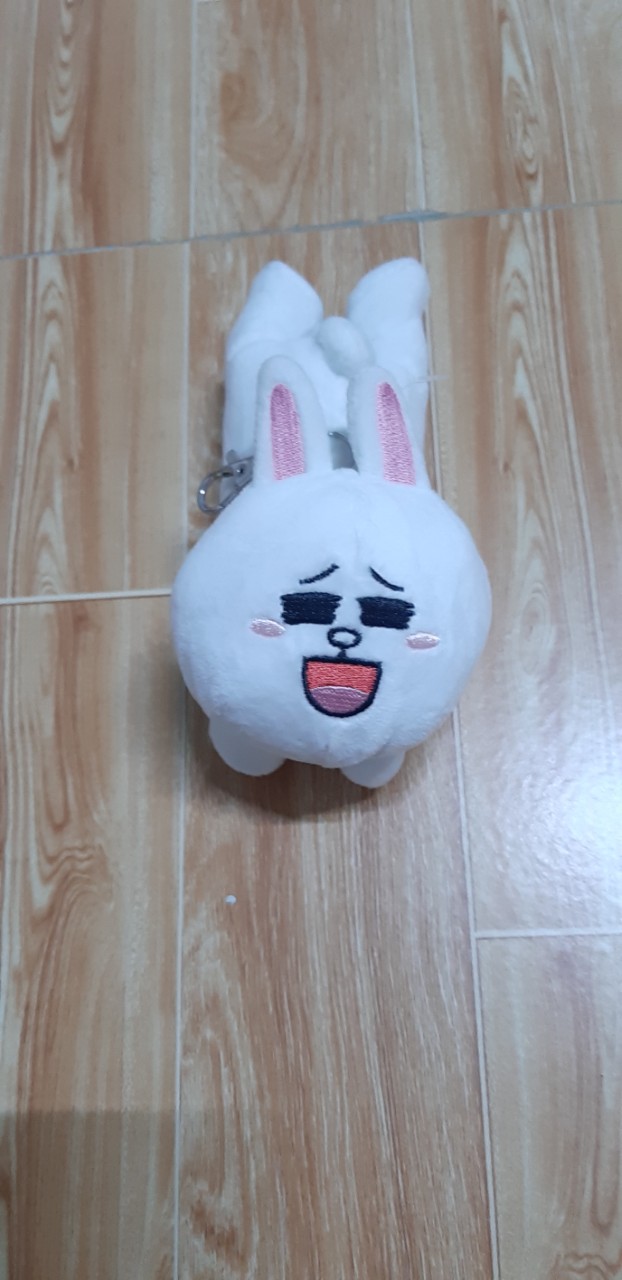 Gấu bông thỏ Cony nằm có khóa dây rút 20cm