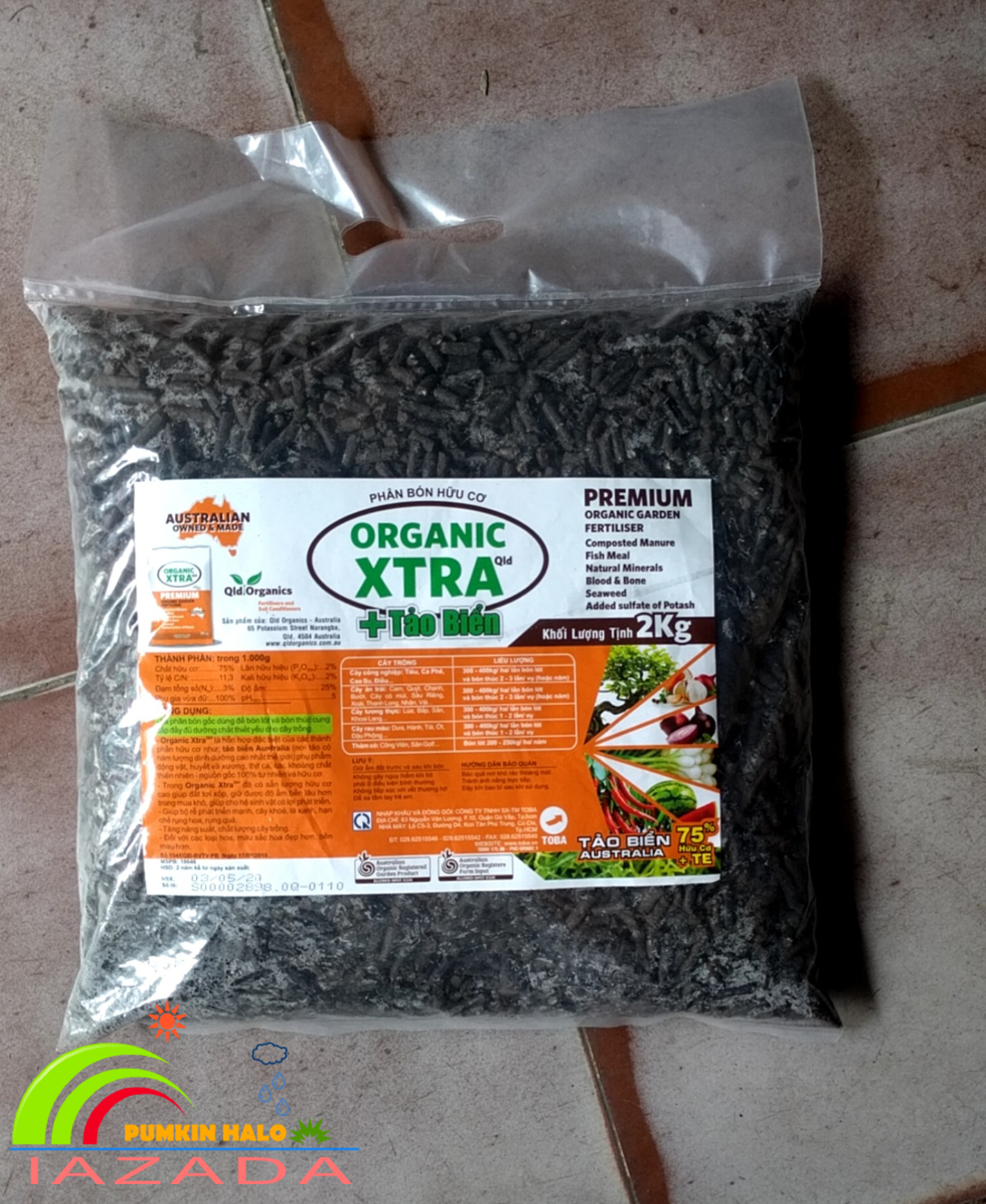 Organic xtra-phân nở tảo biển cao cấp là phân bón chất lượng cao được nhập khẩu 100% từ úc- gói 2kg
