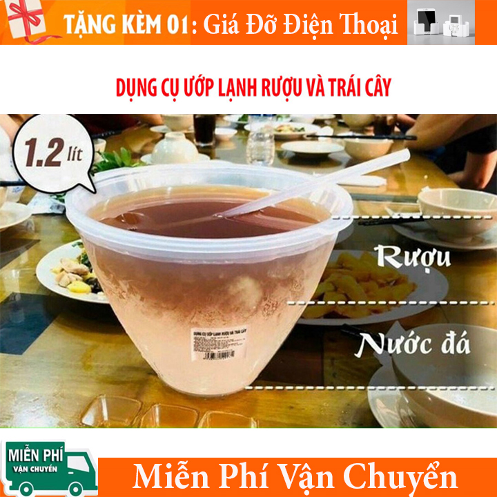 [ Giá Trải Nghiệm ] Bát đựng rượu, Bộ bát đựng rượu ướp lạnh, ca ướp lạnh rượu kèm gáo múc rượu, Chất liệu nhựa PP nguyên sinh cao cấp đảm bảo an toàn vệ sinh thực phẩm