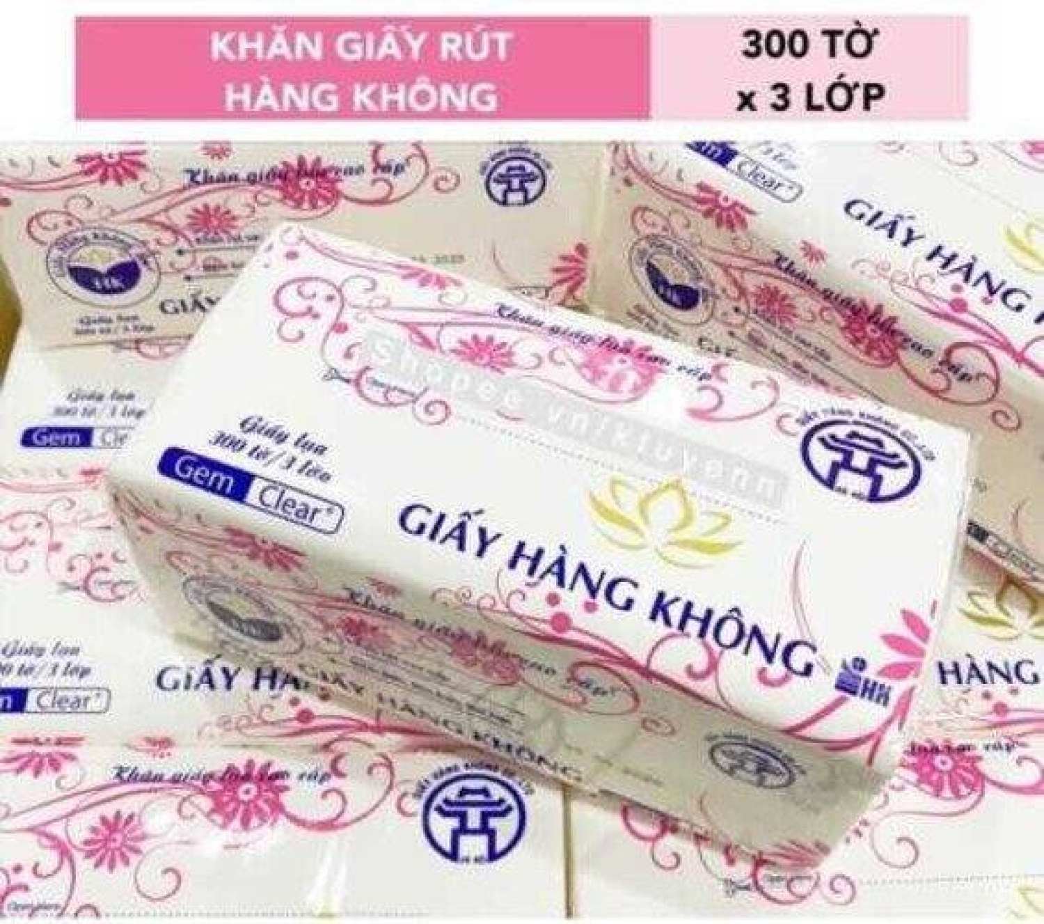 Combo 5 gói - khăn giấy lụa rút hk 300 tờ / 3 lớp