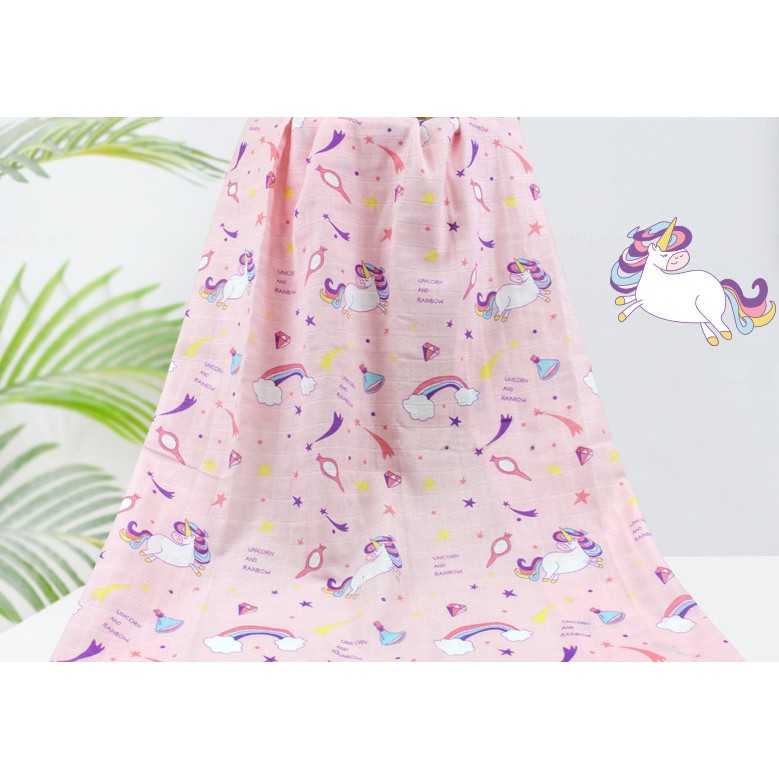 Khăn 100% Muslin tre quấn sơ sinh, tắm bé đa dụng 80x80cm - Muslin Tree Blanket For Baby - MIESHOP