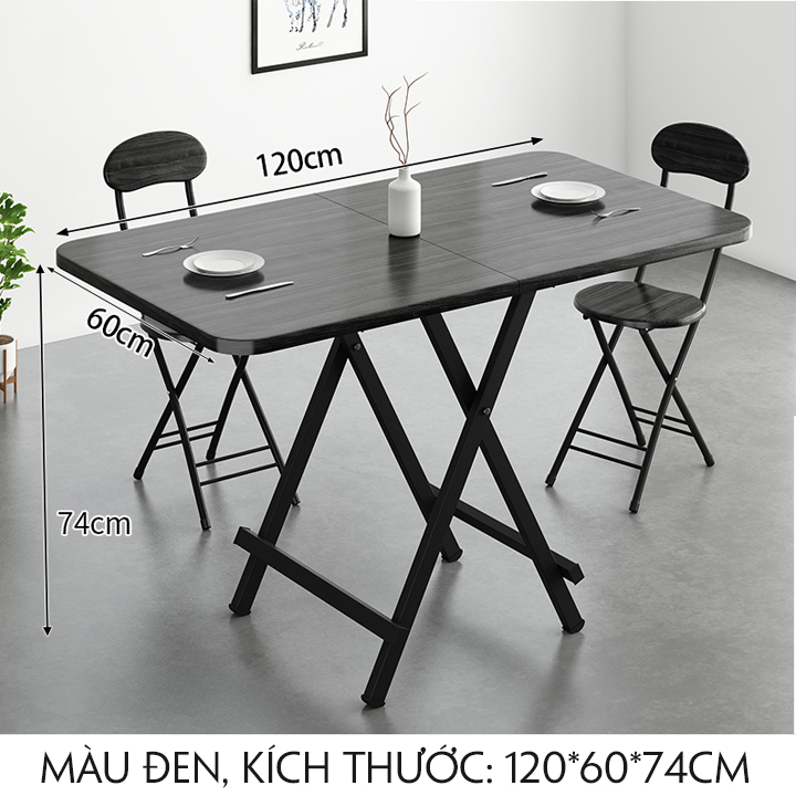 Combo bộ bàn ăn gỗ gấp gọn thông minh tiện lợi đa năng bộ bàn