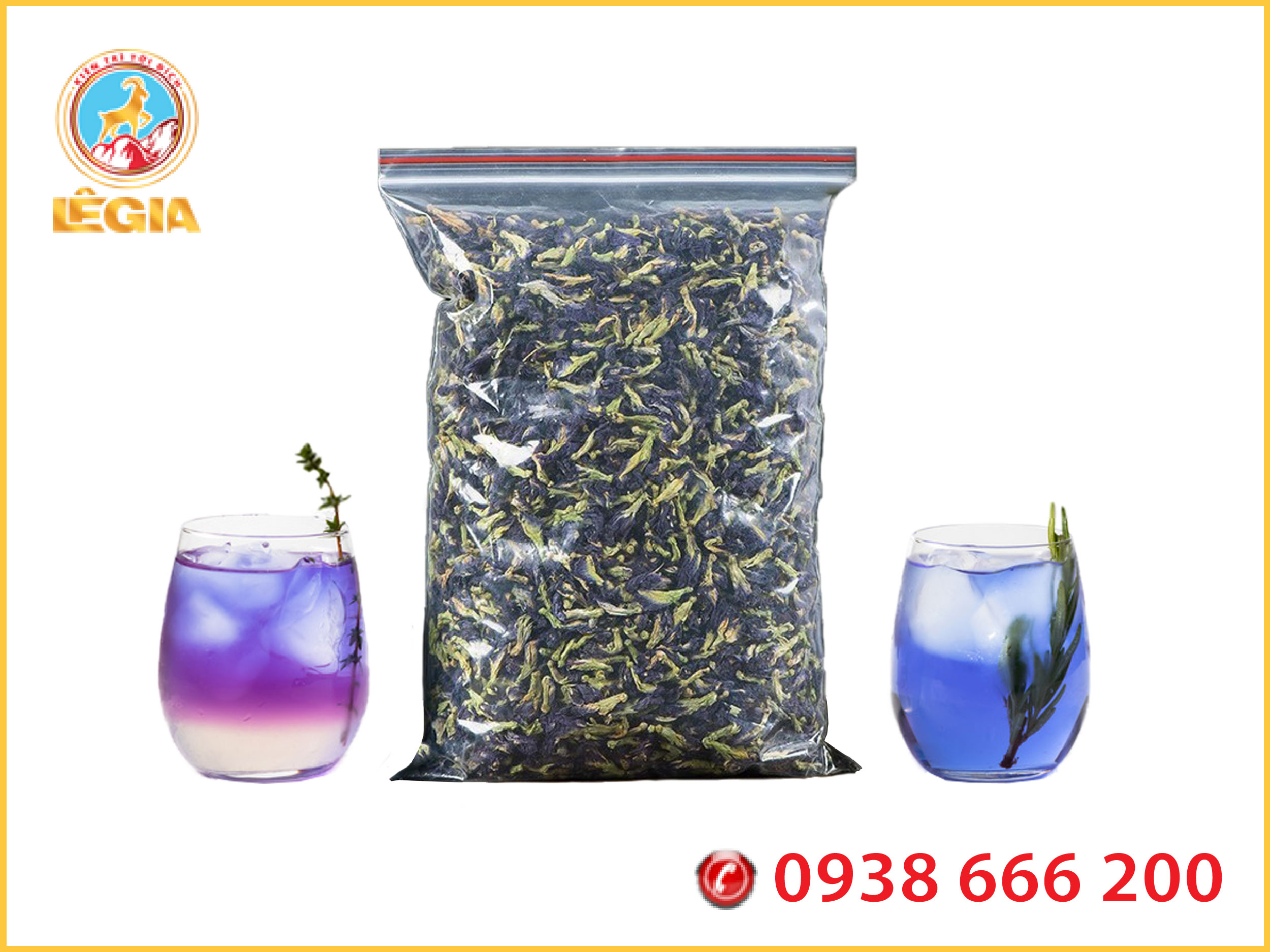 Hoa Đậu Biếc Sấy Khô Túi Zip 100g pha trà, trà sữa, làm bánh, làm thạch, trân châu, màu thực phẩm