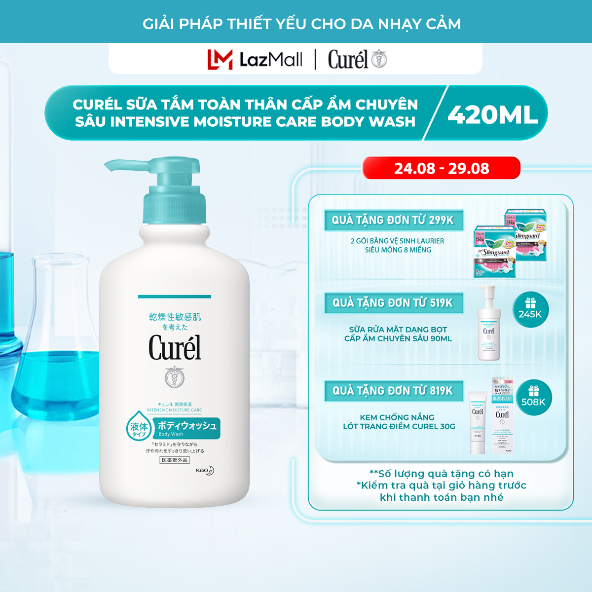 Sữa Tắm Toàn Thân Cấp Ẩm Chuyên Sâu Curel Intensive Moisture Care Body Wash 420ml