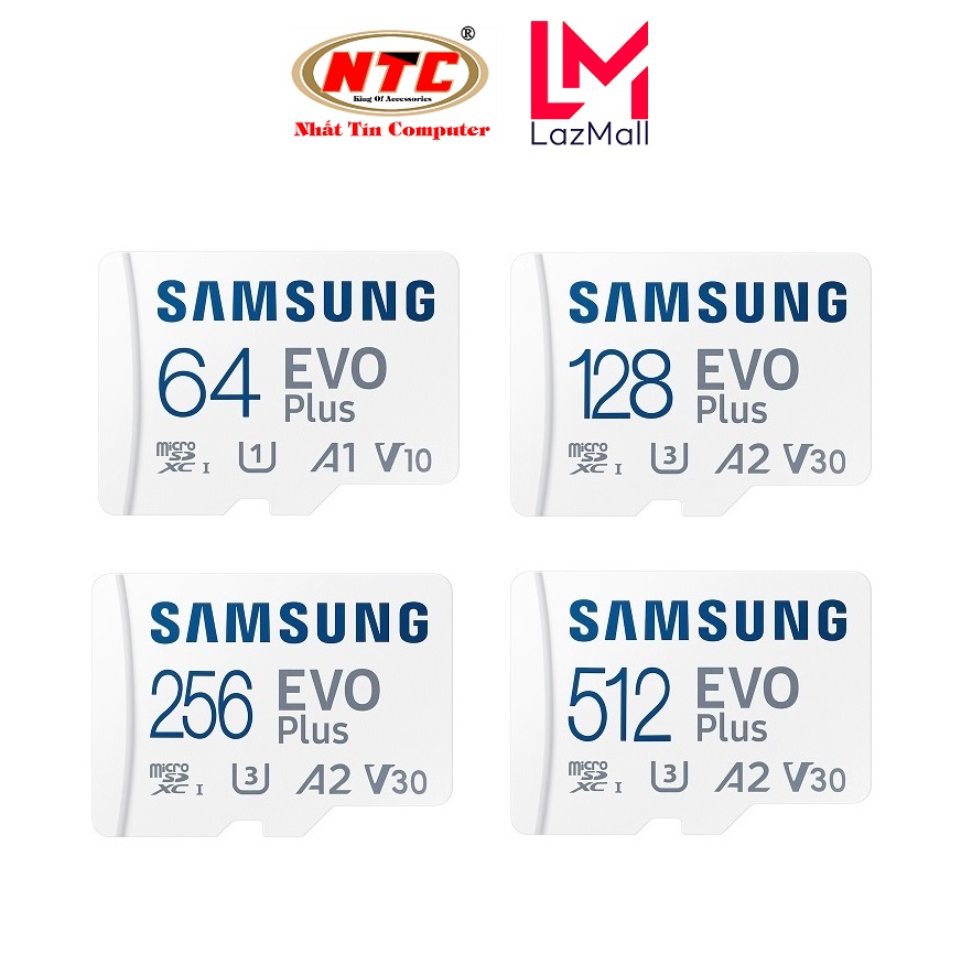 Thẻ nhớ MicroSDXC Samsung Evo Plus U3 A2 V30 1TB / 512GB / 256GB / 128GB / 64GB 130MB/s (Trắng)