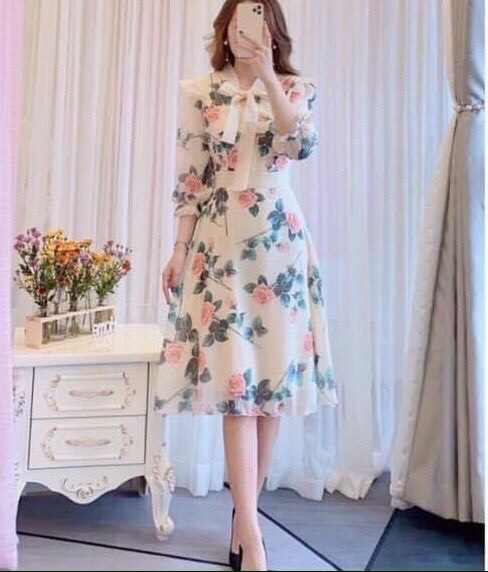 Đầm nữ đầm voan lụa 2 lớp xinh xắn