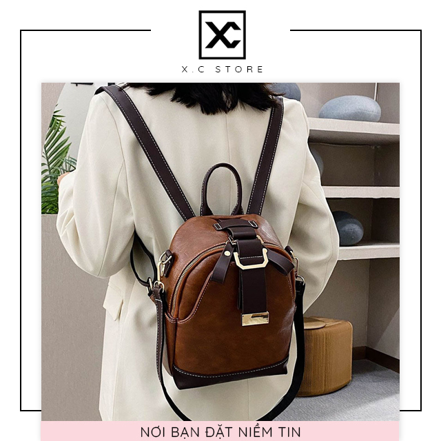 Balo da nữ kiêm túi đeo vai nữ XC-1204. kiểu dáng hàn quốc, thời trang công sở cao cấp