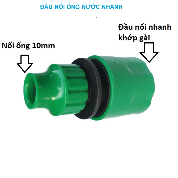 Xanh lá. nối ống nước nhựa phi 10mm ra nối khớp chuẩn. diy657