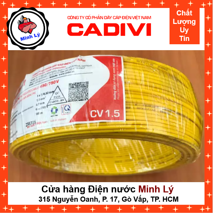 [HCM]Cuộn 20m Dây Điện Đơn Mềm CADIVI CV 1.5 1X1.5mm Cao Cấp