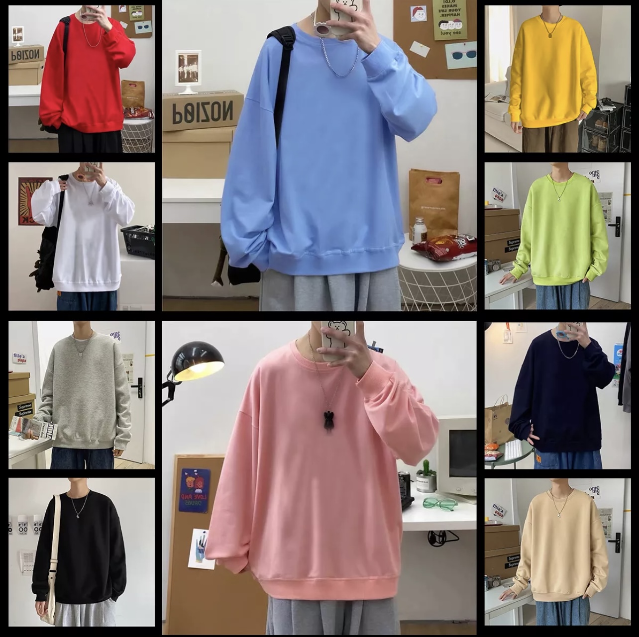 ÁO KHOÁC HOODIE & SWEATSHIRTS NAM NỮ TRƠN HÀN QUỐC CHẤT NỈ DÀY PHOM FORM RỘNG CHỐNG NẮNG, NÓNG ĐÔNG HÈ HOT TREND