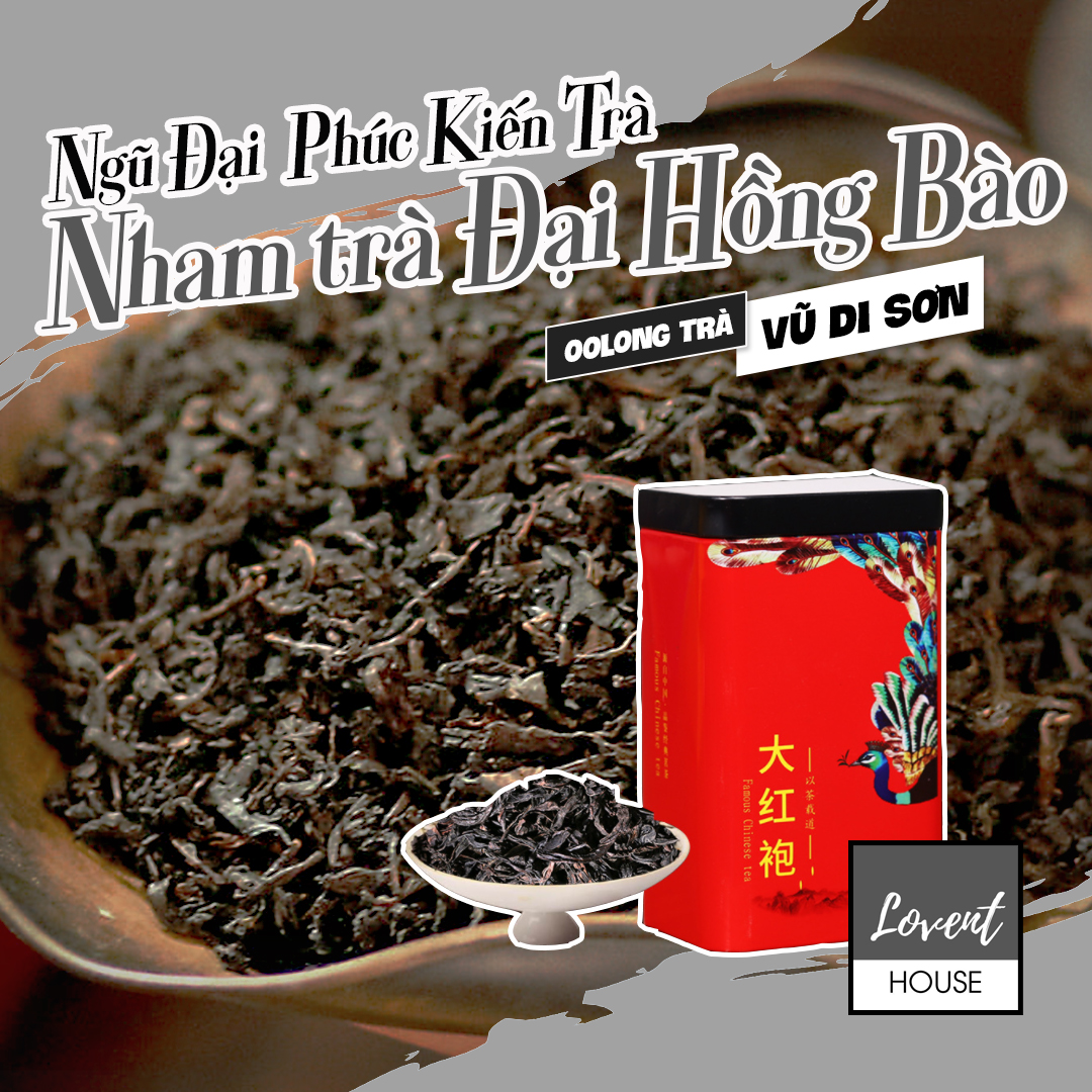 Trà Oolong Nham Trà Đại Hồng Bào -Ngũ đại danh trà Phúc Kiến -Hộp thiết khổng tước 100g [Lovent House]