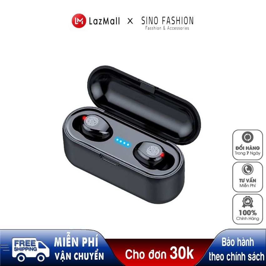 Tai nghe bluetooth không dây sino 5.0 f9 - tai nghe airpods cao cấp - kiểu dáng độc đáo, nhỏ gọn - âm thanh mềm mượt, thoải mái, không làm nhức tai - hàng nhập khẩu - tai000f9b