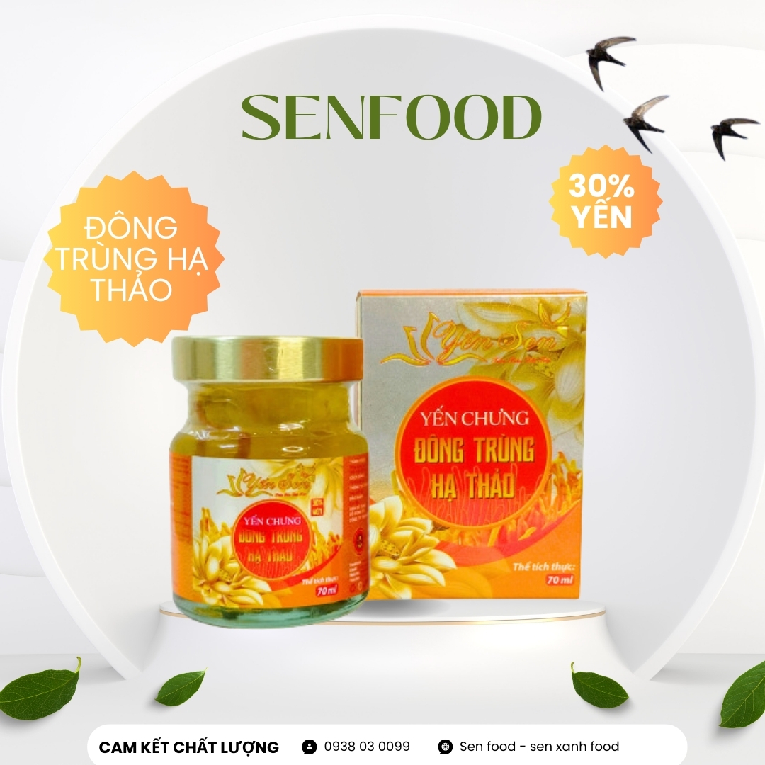 Yến Sen chưng đông trùng hạ thảo 30% yến hộp đơn 70ml