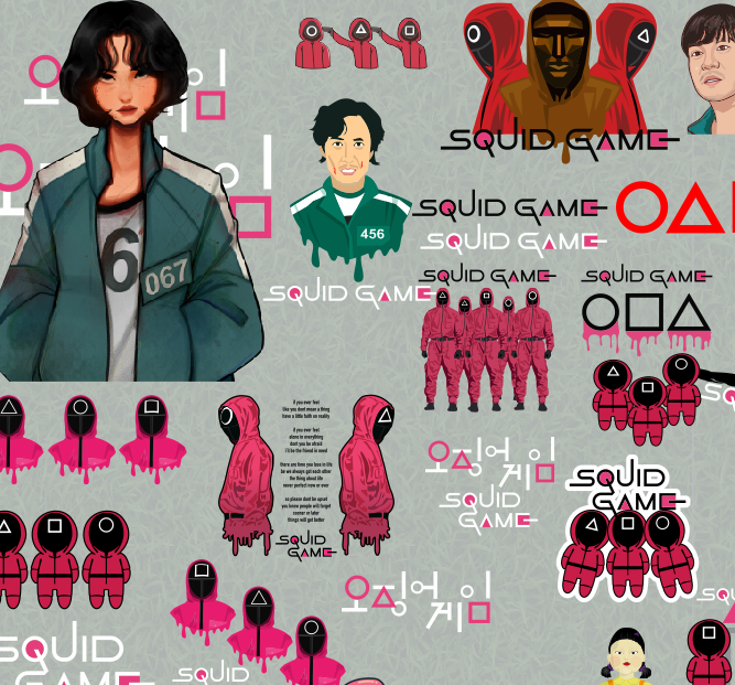 Squid Game post 1 - nhiều mẫu lựa chọn