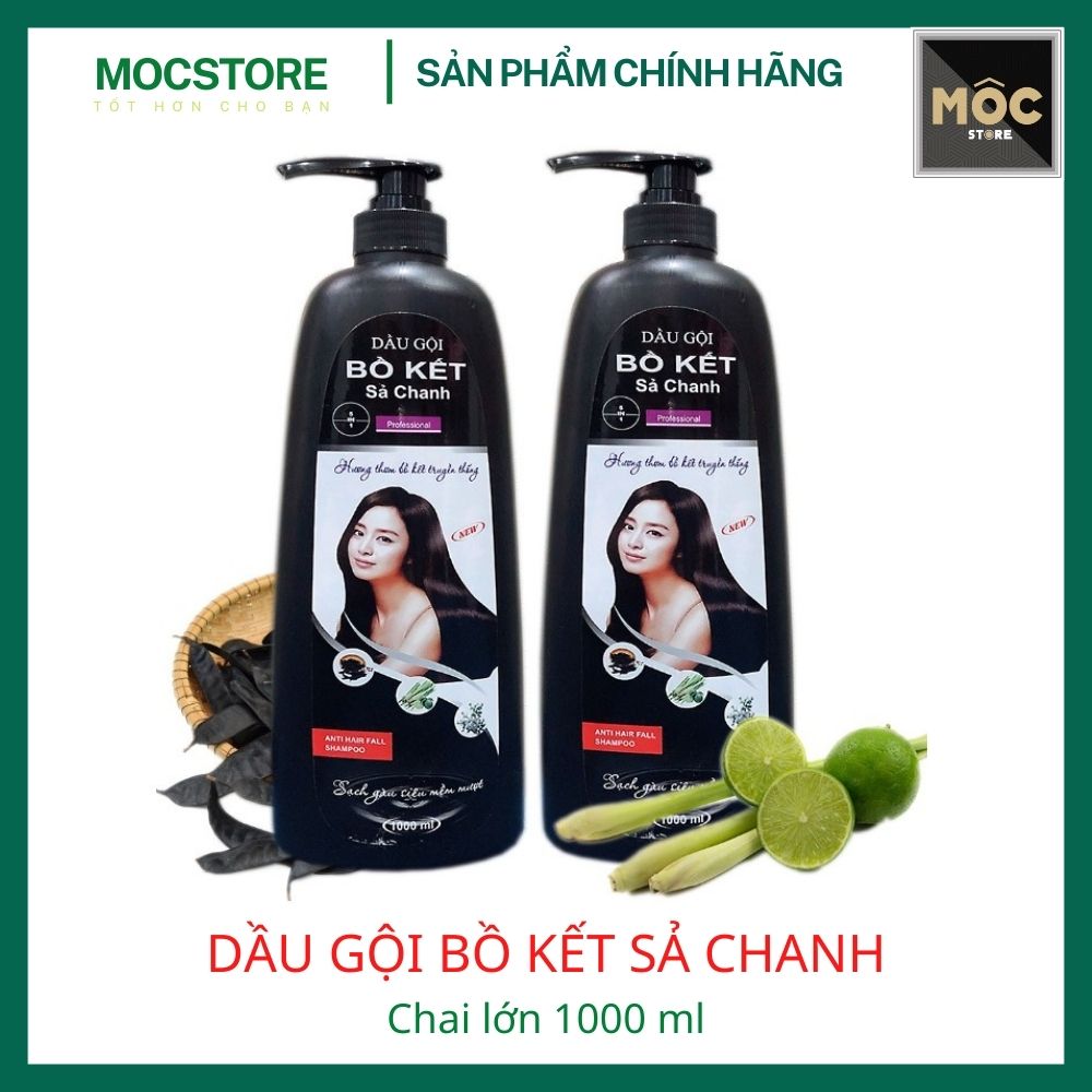 Dầu gội bồ kết sả chanh 1000ml date 3 năm, dầu gội truyền thống thơm dịu, chăm sóc tóc suôn mượt, giảm gãy rụng, giảm gàu ngứa da đầu, mocstore