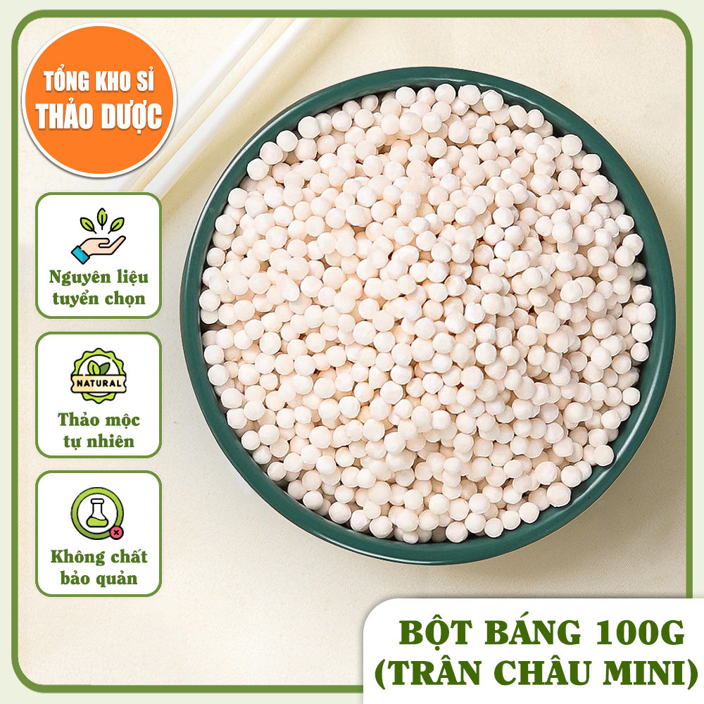 Bột báng, trân châu mini, nguyên liệu nấu chè, trà sữa, thơm ngon, tiện lợi, không chất bảo quản