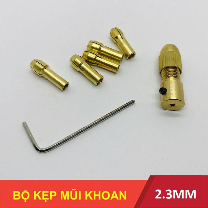 Bộ đầu kẹp chế máy khoan mini cầm tay 7 chi tiết