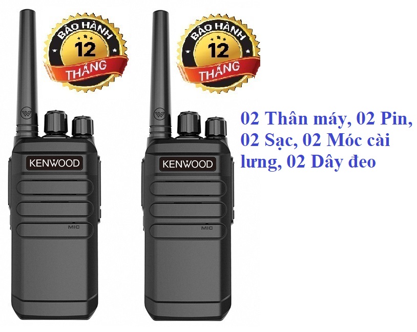 Bộ 2 Bộ đàm Kenwood TK6630 (Nhỏ gọn,Pin sử dụng trên 15 tiếng, Siêu bền bỉ, không lo bảo hành, cự ly liên lạc xa)