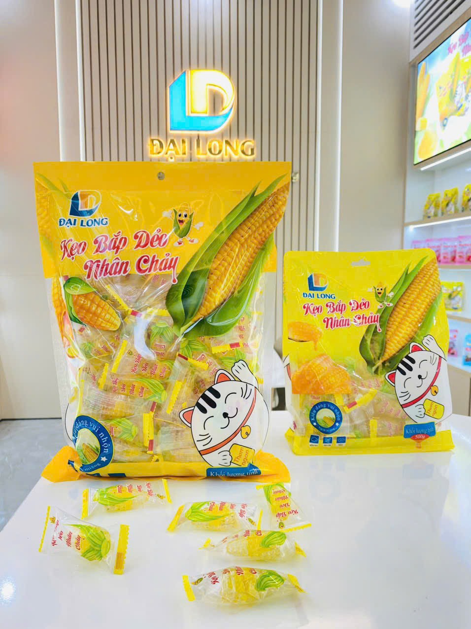 Kẹo bắp nhân chảy Đại Long túi 1kg