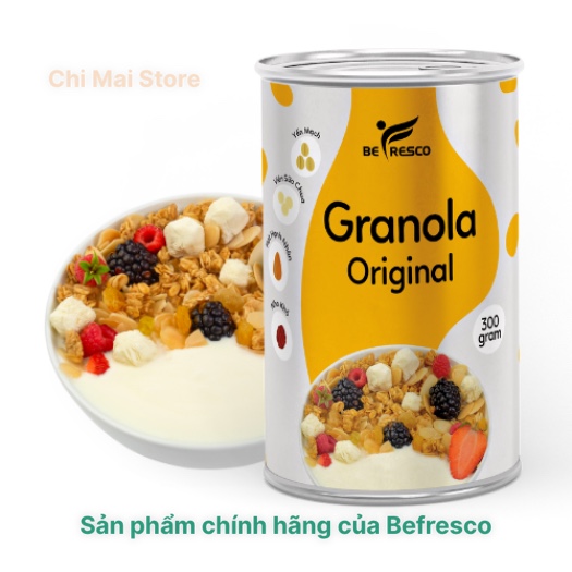Ngũ cốc Granola Befresco vị Truyền thống và Hạnh nhân 300g