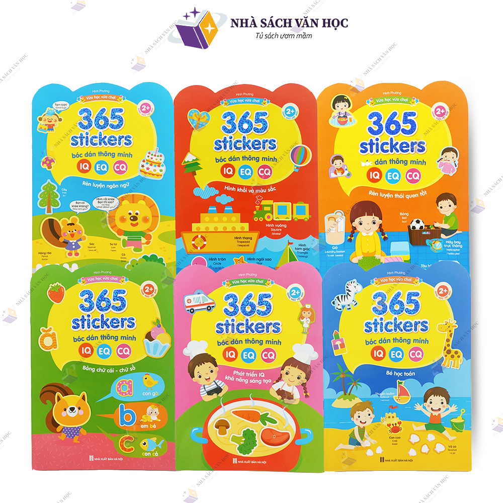 Sách-6 cuốn-365 sticker bóc dán thông minh, phát triển iq, eq, cq cho bé.
