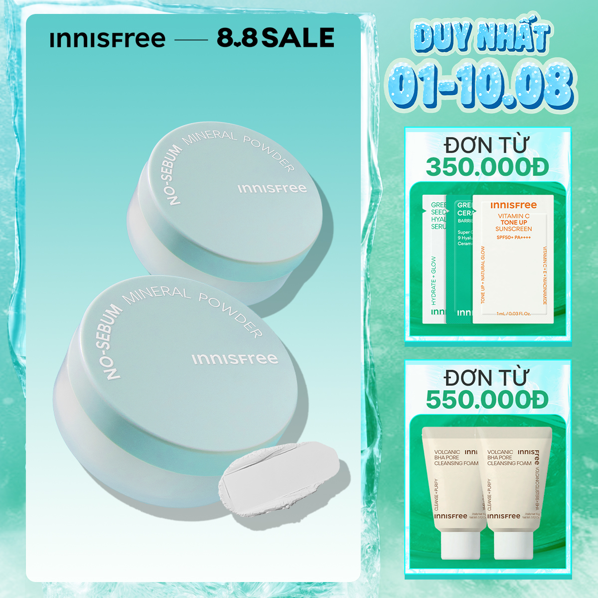 Combo 2 Phấn phủ bột kiềm dầu INNISFREE No Sebum Mineral Powder 5g*2