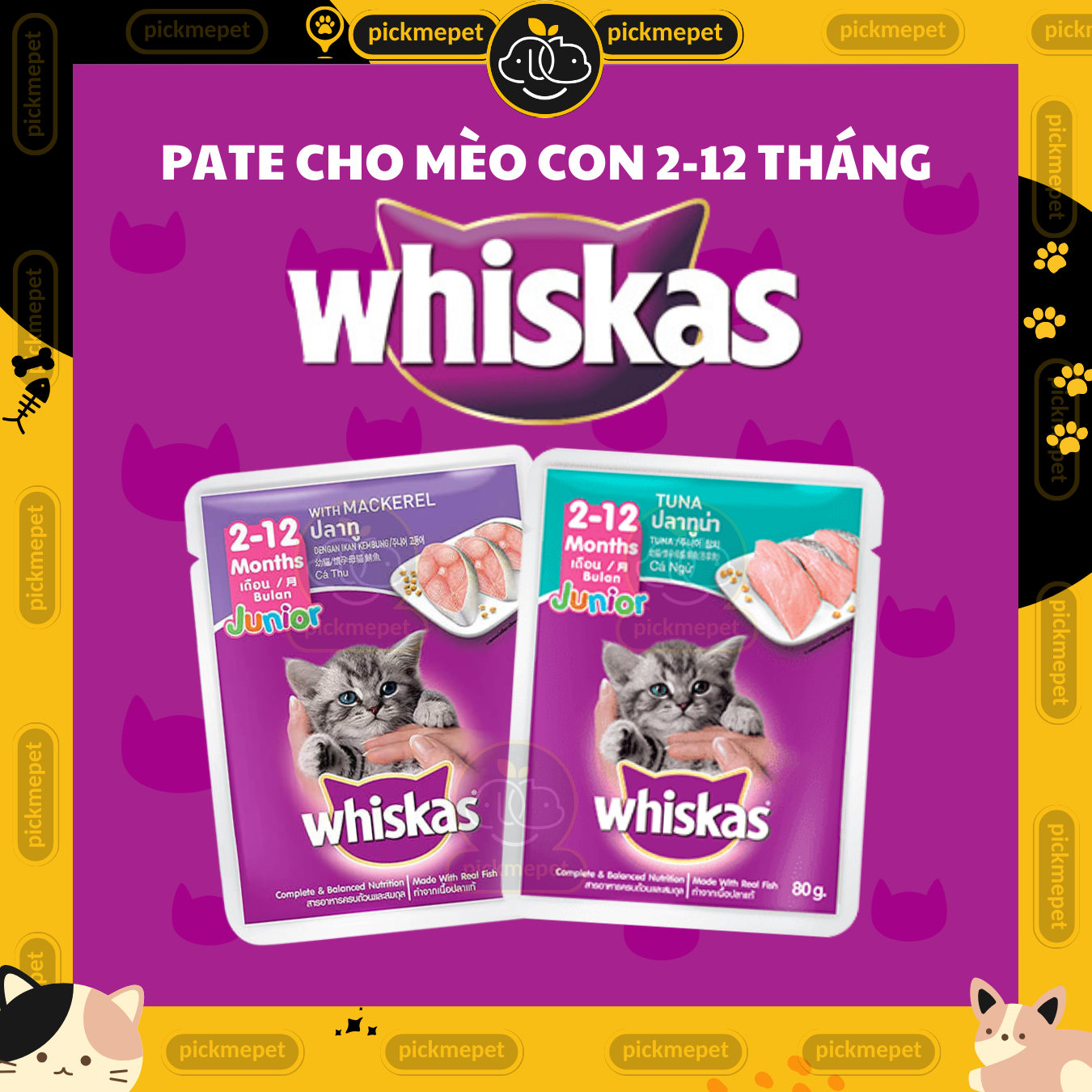 Pate Whiskas Junior Cho Mèo Con 80g