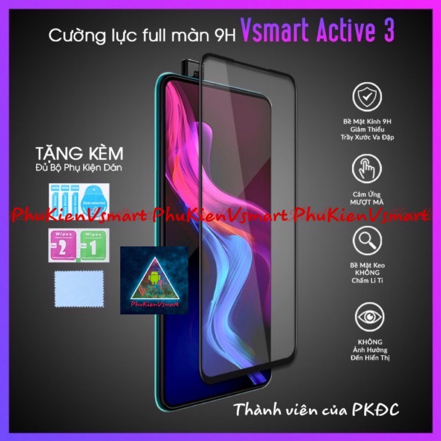 Cường lực Full màn 9D Vsmart Active 3